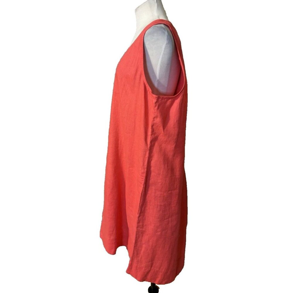 J Jill Linen A Line Shift Dress XL Extra Large Watermelon Pockets Washable NWT - Picture 4 of 12